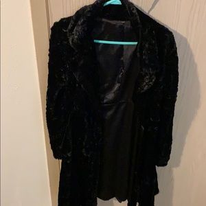 Soft furry black coat